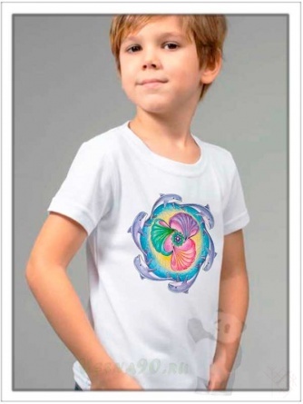 Термонаклейка с Дельфинами на детской футболке (Тюрин А.А.) фото