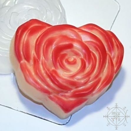 Формы для мыла пластиковые Цветочная поляна Сердце-роза