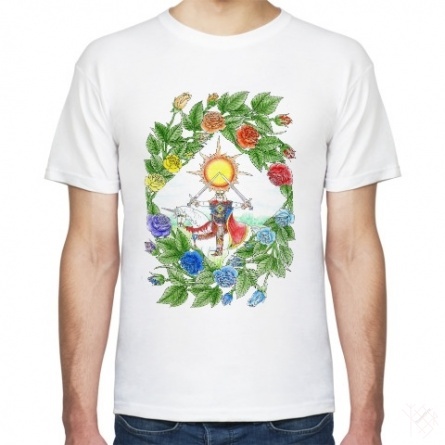Мужская футболка-кольчужка с рисунком Витязь (Велес) (Тюрина А.А) фото спереди