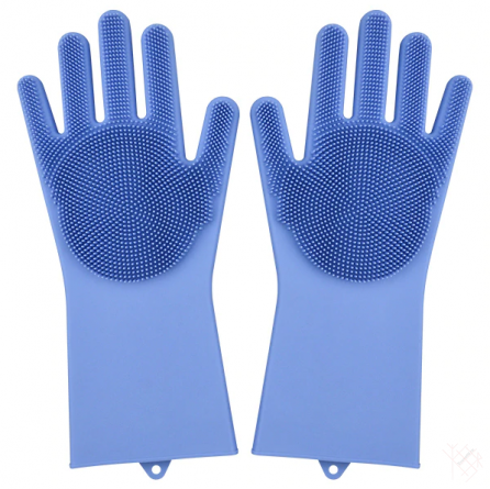 Силиконовые перчатки для мытья посуды Magic Glove фиолетовые фото